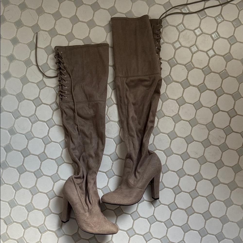 Steve Madden Taupe Over-the-Knee Boots